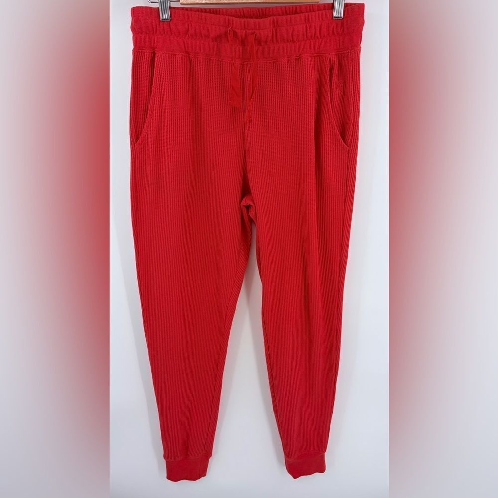 Zyia Active women’s waffle knit high rise jogger berry loungewear size XL